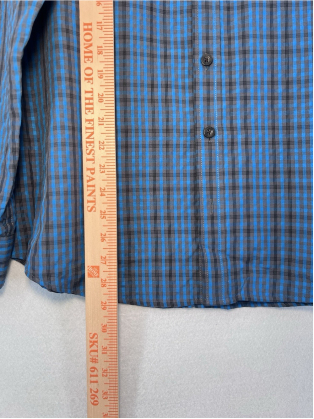 Nordic Track Camp Shirt Men's Large Plaid Blue Black Long Sleeve Outdoors - Picture 8 of 10
